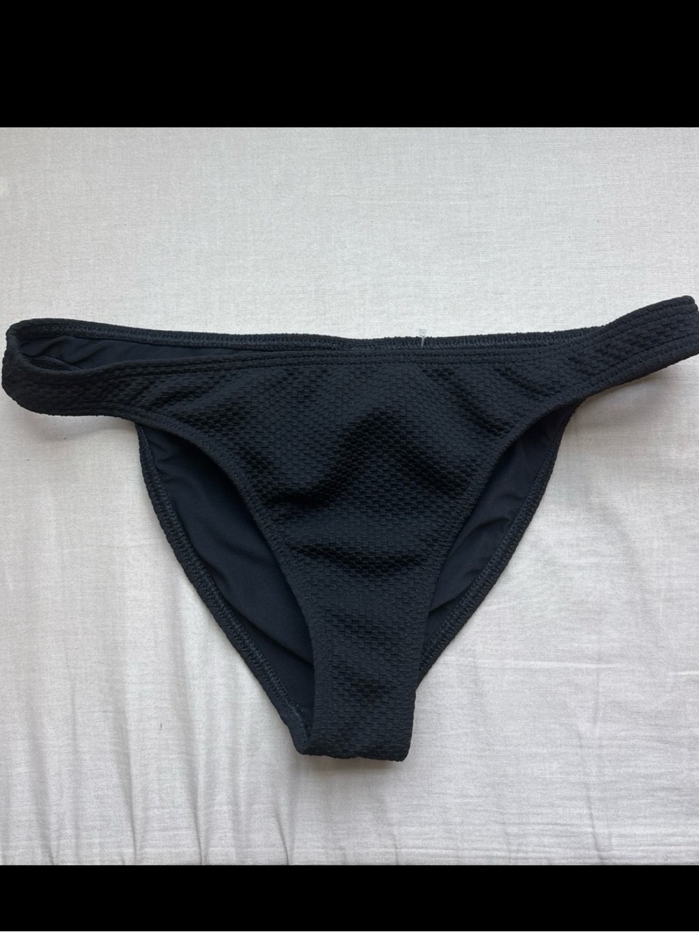 Suboo Black Textured Bikini Bottom